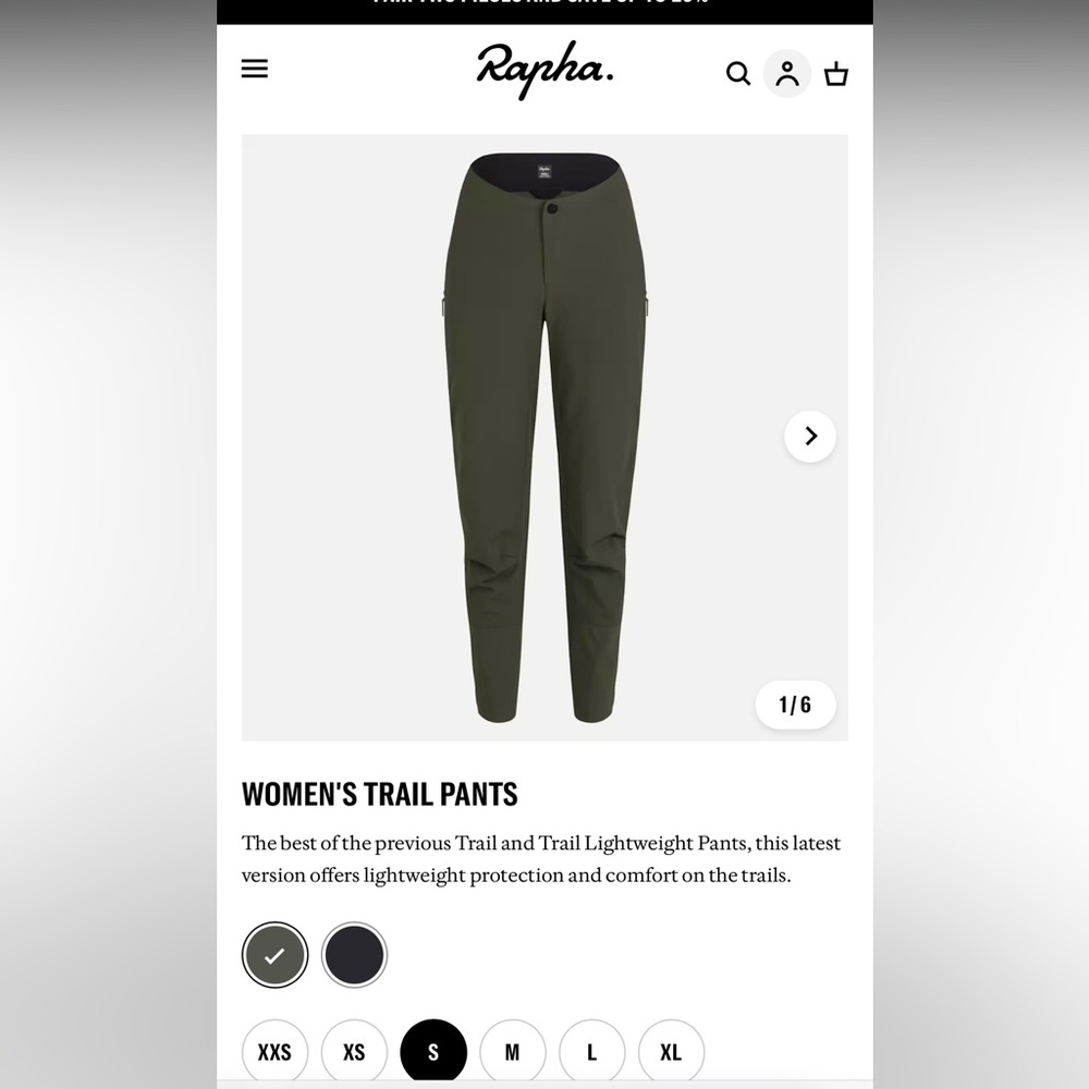 Rapha Women’s MTB Trail Pants in size Small, olive green. In perfect condition!